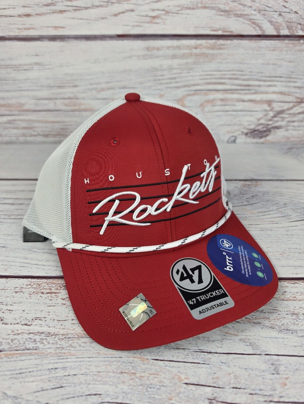 NEW Houston Rockets NBA '47 Brand Script Trucker Rope Adjustable Snapback Mesh